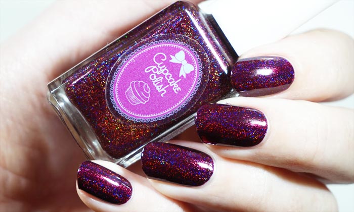 swatch of cupcake polish bloodhound in direct light