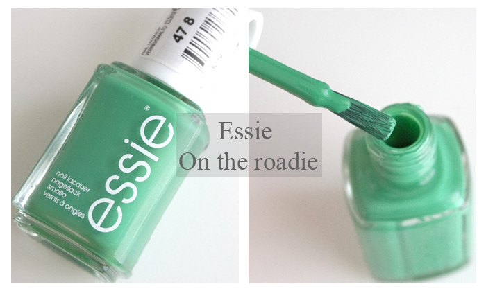 bottle and brush of Essie on the roadie