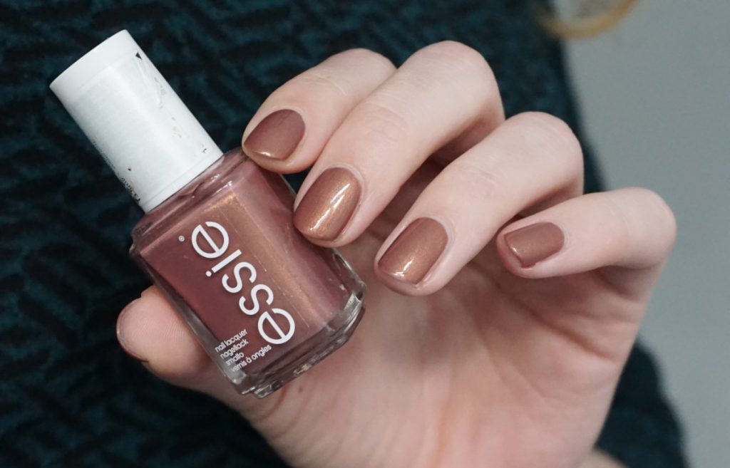 Swatch of Essie teacup half full from the Spring 2019 collection